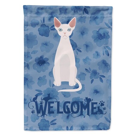 Carolines Treasures 28 x 0.01 x 40 in. Devon Rex No.2 Cat Welcome Flag Canvas House Size CK5029CHF